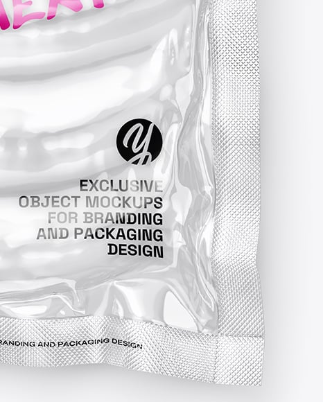 Transparent Clear Plastic Flow-Pack with Sausages Mockup