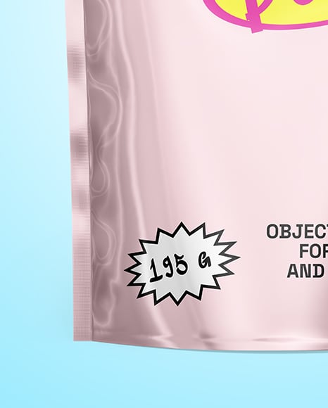 Glossy Metallic Pouch Mockup