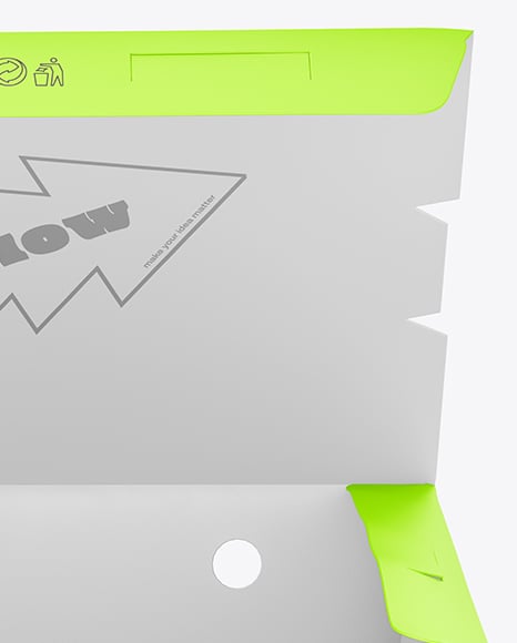 Opened Paper Food Box Mockup