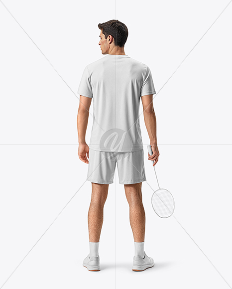 Man Wearing Badminton Uniform Mockup