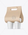 Kraft Paper Coffee Cups Carrier Mockup