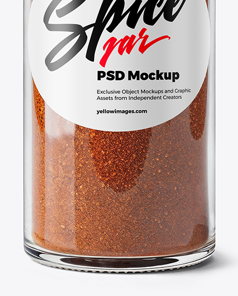 Spice Glass Jar with Smoked Paprika Mockup