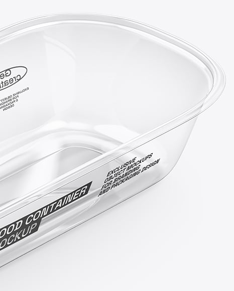 Clear Plastic Container with Glossy Plastic Lid Mockup