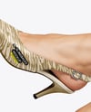 Pair of Slingbacks on Woman's Legs Mockup