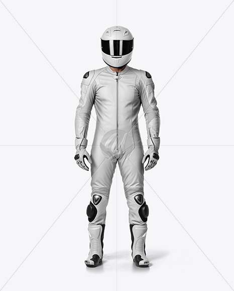 Man Wearing Moto Racing Kit Mockup