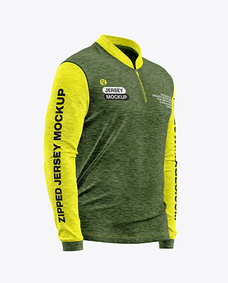 Melange Jersey Mockup - Half Side View - Apparel mockups