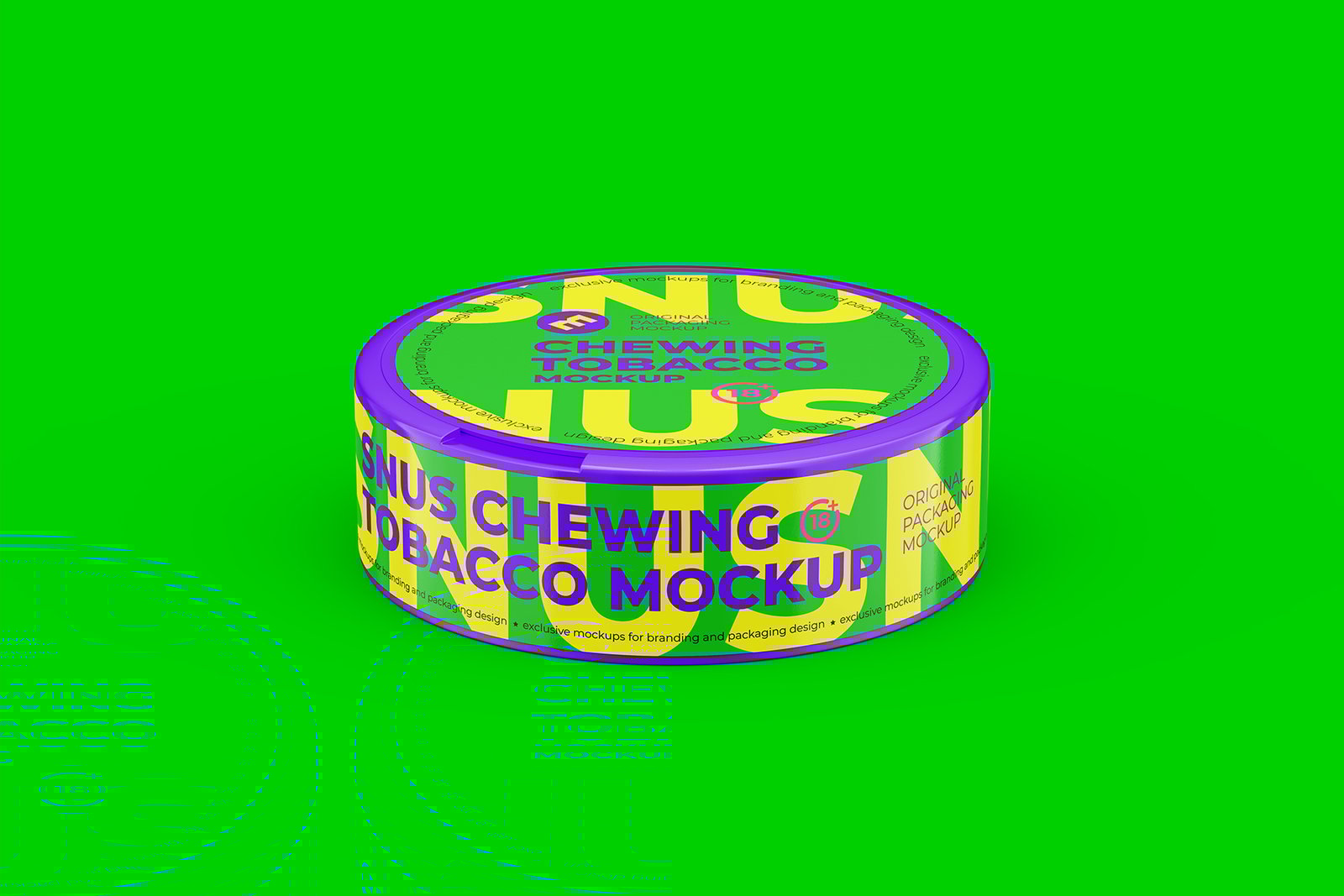 Snus Chewing Tobacco Can Mockup. High angle shot. With One Lock