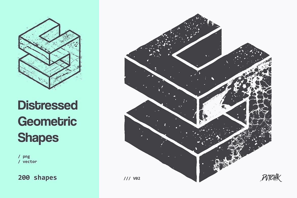 Distressed Geometric Shapes | V02