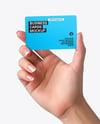 Semi-Transparent Business Card in a Hand Mockup