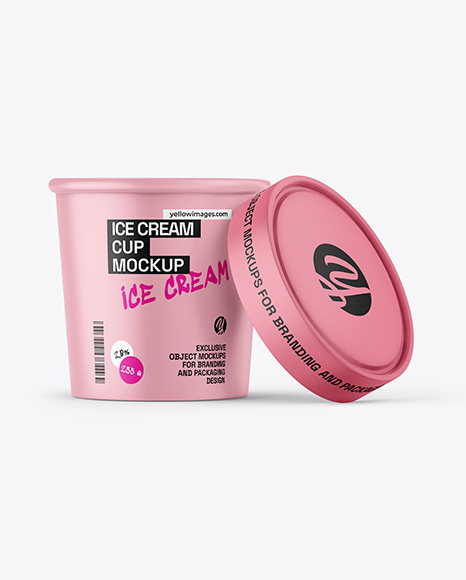 Matte Ice Cream Cup Mockup