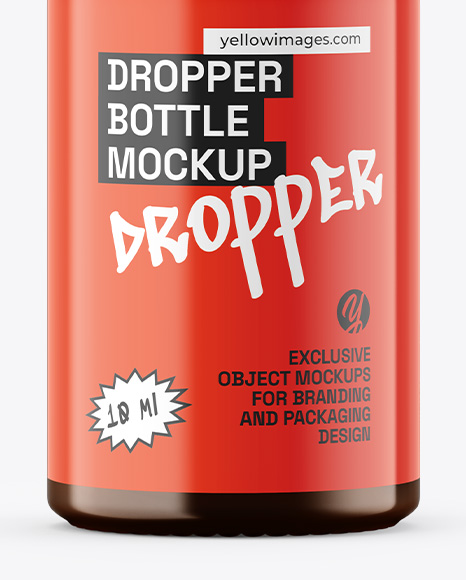 Amber Glass Dropper Bottle Mockup