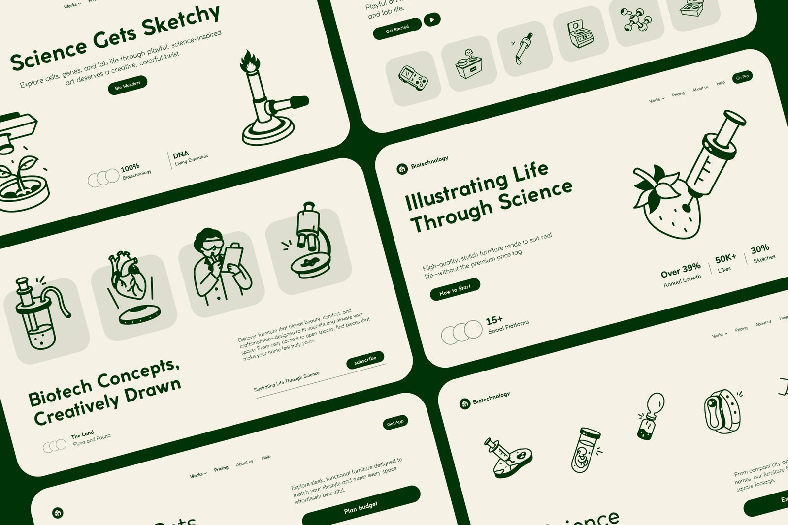 Biotechnology Doodle Icon Set