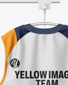 Training Sleeveless Jerseys Hanging in a Studio Mockup