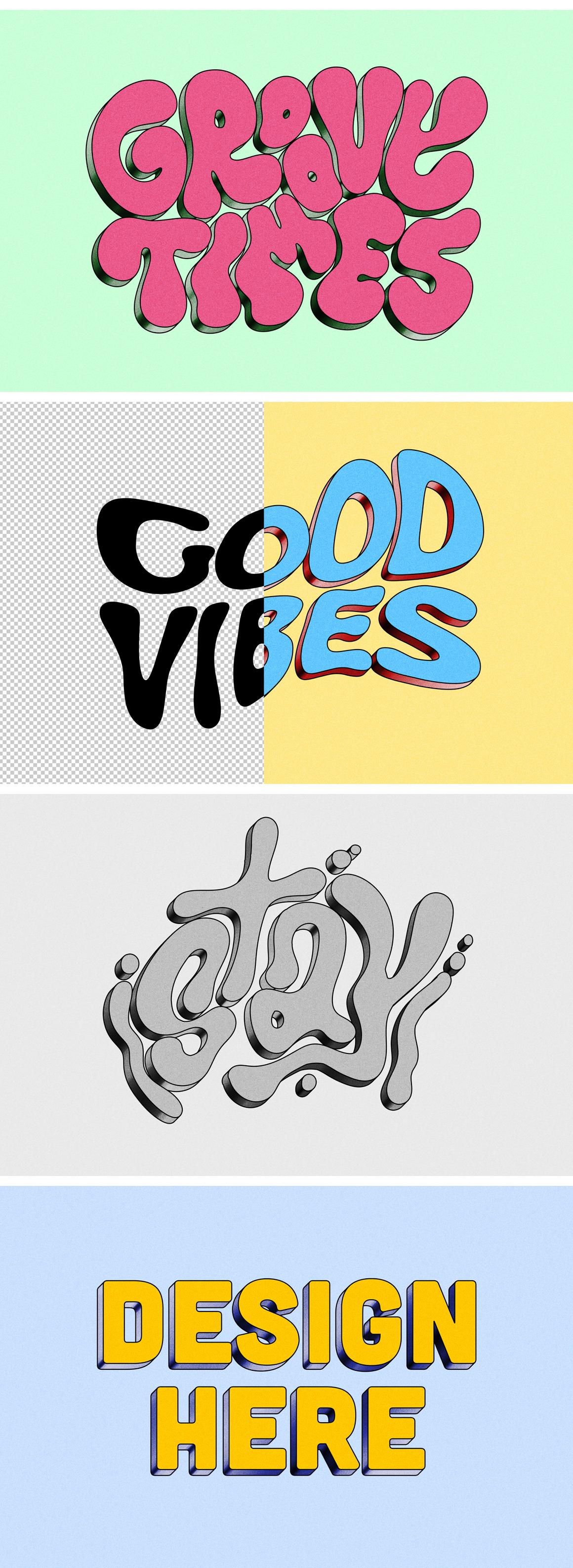 3D Retro Text &amp; Logo Effect