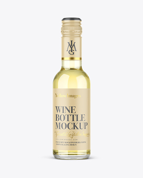 250ml White Wine Bottle Mockup - Mockups