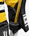 Man Wearing Ice Hockey Goalkeeper Kit Mockup