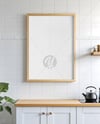 Poster with a Wooden Frame in a Kitchen Mockup