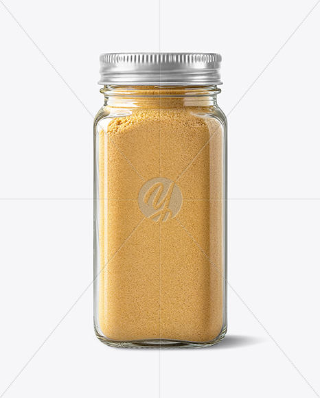 Clear Glass Jar with Ground Ginger Mockup