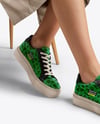 Woman Wearing Sneakers and Skirt Mockup