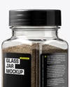 Square Spice Jar with Grounded Black Pepper Mockup