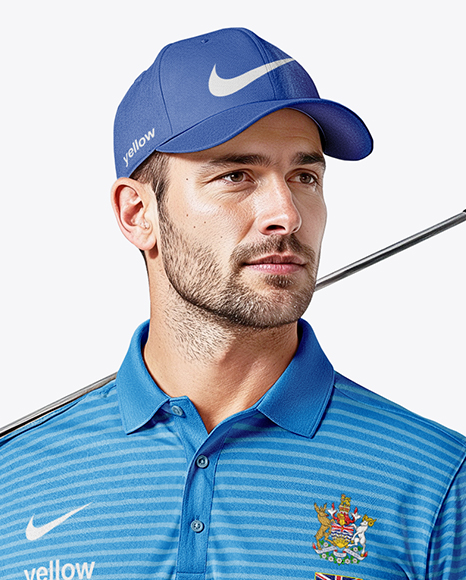 Man Wearing Golf Shirt and Chinos Mockup