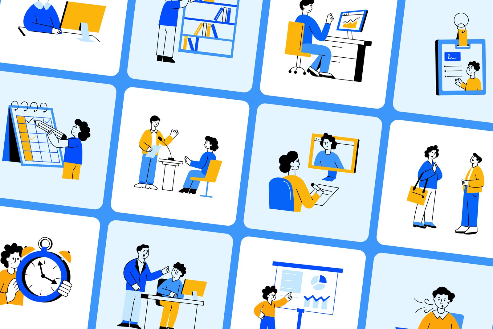 Workplace Illustrations Art Set