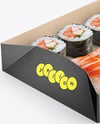 Kraft Paper Food Catering Tray with Sushi Mockup