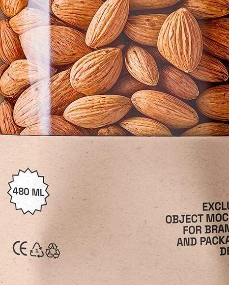 Kraft Pouch With Almonds Mockup