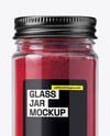 Long Clear Glass Jar with Ground Sumac Spice Mockup