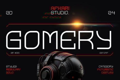 Gomery - Modern Futuristic Display Font - Tech font