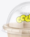 Kraft Paper Dessert Cup with Clear Plastic Dome Cap Mockup