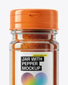 Clear Glass Jar with Chili Powder Mockup