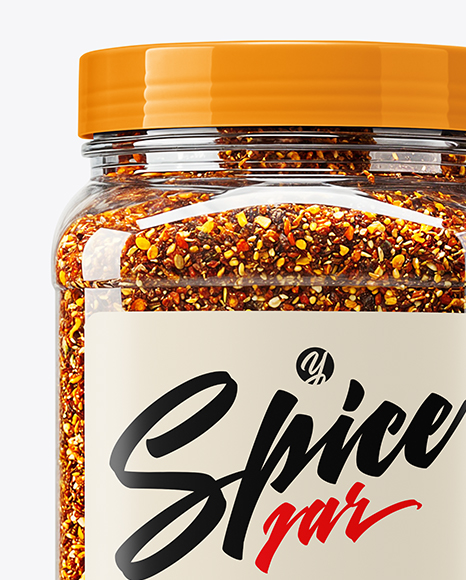 Plastic Jumbo Jar with Steak Seasoning Mockup