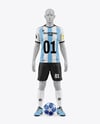 Soccer Full Kit w/ Mannequin Mockup - Front View