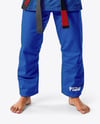 Man Wearing Jiu Jitsu Gi Uniform Mockup
