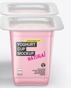 Glossy Plastic Yoghurt Cups Mockup