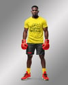 Black Male UFC Fighter Wearing T-Shirt & Shorts Mockup