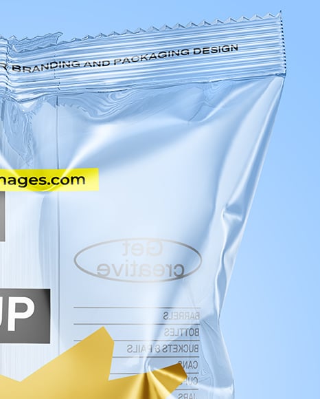 Transparent Clear Plastic Snack Bag Mockup