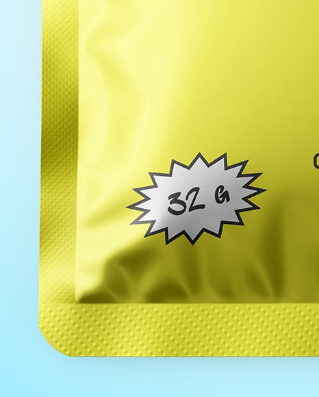 Glossy Metallic Sachet Mockup