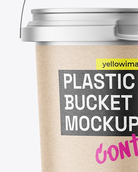 Matte Metallic Plastic Bucket Mockup