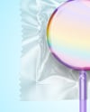 Transparent Lollipop Sachet with Metallic Underlay Mockup