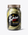 Glass Jar with Bay Leaves Mockup