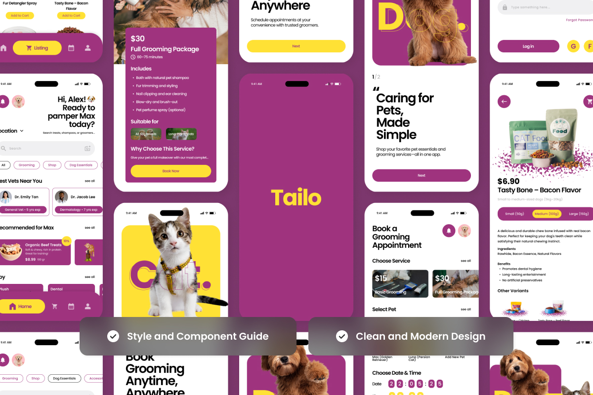 Tailo – Pet Shop Mobile App Design Template