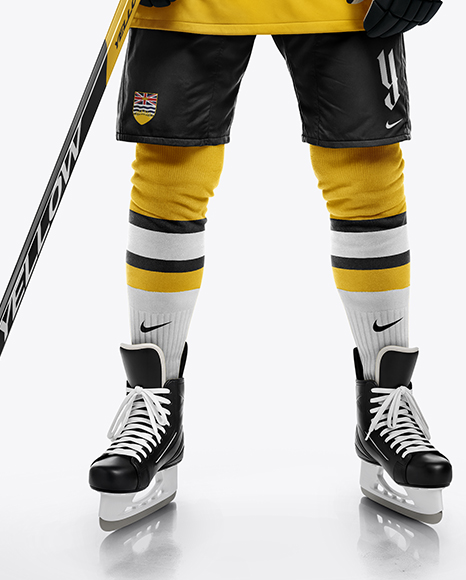 Man Wearing Full Ice Hockey Kit Mockup