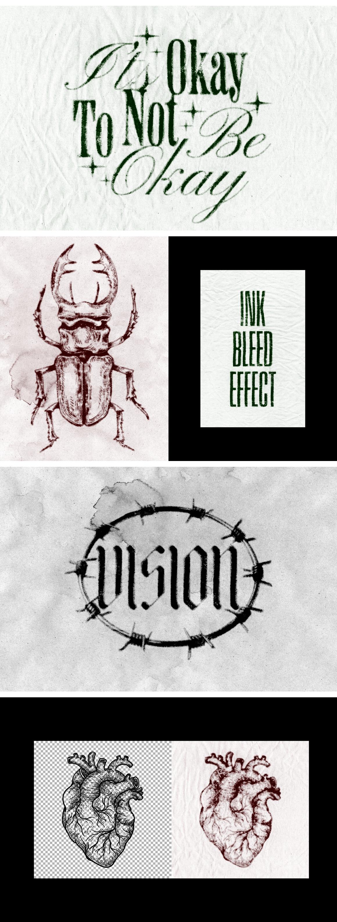 Ink Bleeds Grunge Paper Effect