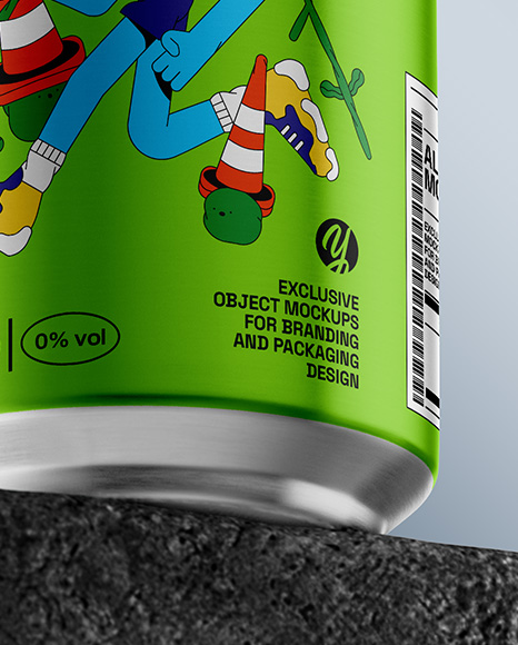 12oz Aluminium Can on the Block Mockup