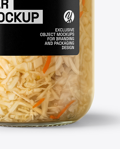 Glass Jar with Sauerkraut Mockup