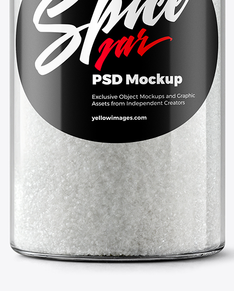 Plastic Jar with Fine Sea Salt Mockup