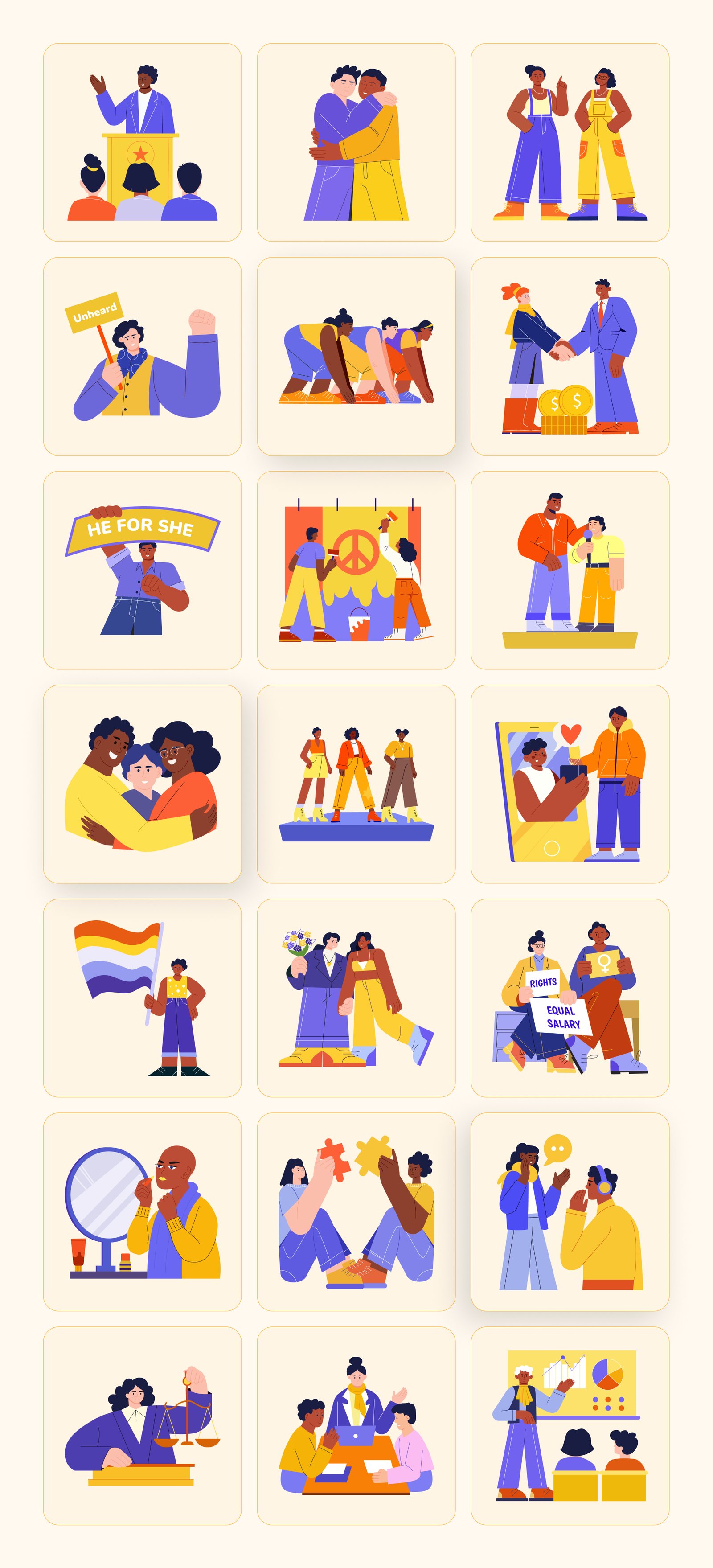 Equality Illustrations Art Set
