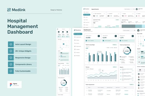 Medlink – Hospital Management Dashboard UI Figma Template